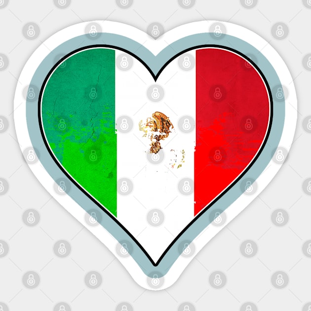 Mexican and Italian Heart Mix Heritage Flag Sticker by Just Rep It!!